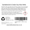 Wax Melts - Sandalwood and Cedar | 16 Pack |