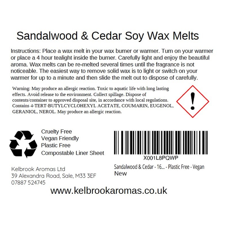 Wax Melts - Sandalwood and Cedar | 16 Pack |
