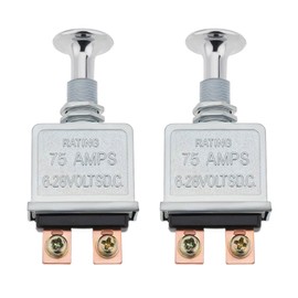 Create idea 2 Pcs 75 Amps Heavy Duty Push-Pull Switch 2 Terminal 6-28 Volts DC On/Off Switch for Cars Heavy Duty Trucks Buses ATV RV Boats Silver