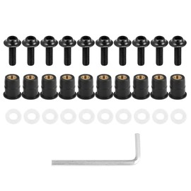 Motoforti Pack of 10 M5 Motorcycle Windscreen Screw Fairing Replacement Black
