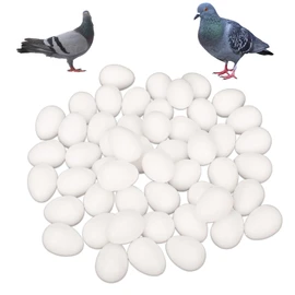 aleawol Pack of 50 Fake Pigeon Eggs, Solid Plastic Pigeon Eggs, Special Simulation Plastic Dummy Eggs Aid Pigeons for Hatch Breeding Aid Breeding Supplies