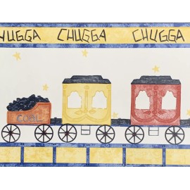 Sunworthy Children Chugga Chugga Chugga Choo Choo Train Nursery Room Kids Wallpaper Border