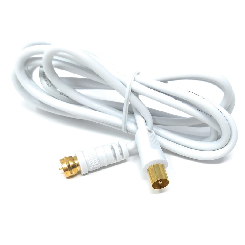 DRUT 2m RF TV Aerial Male to F Type Connector