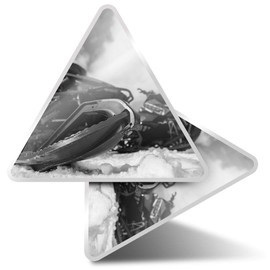 2 x Triangle Stickers 7.5cm - BW - Snowmobile Skidoo Snow 4x4 Fun Decals for Laptops,Tablets,Luggage,Scrap Booking,Fridges #36896
