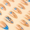 NBNTGH Snake Press On Nails - Medium Almond Blue French