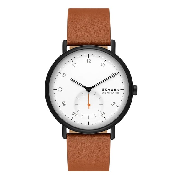 Skagen Men Analog Quartz Watch with Leather Strap SKW6889