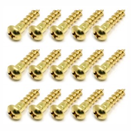 15 pcs Phillips Drive Brass Wood Screws #8 x 5/8 in, Round Head