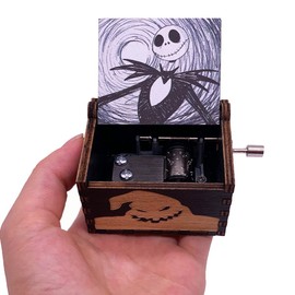 Youtang The Nightmare Before Christmas Hand Crank Music Box Carved Wood Musical Gift for Christmas,Birthday,Valentine's Day