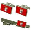Town Salamanca Spain Flag Silver Shirt Cufflinks & Tie Clip