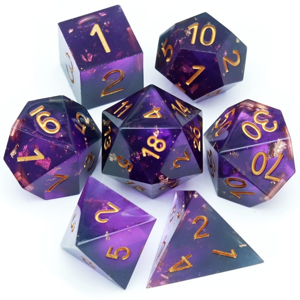 Haxtec Sharp Edge Dice Set Resin DND Dice With Case