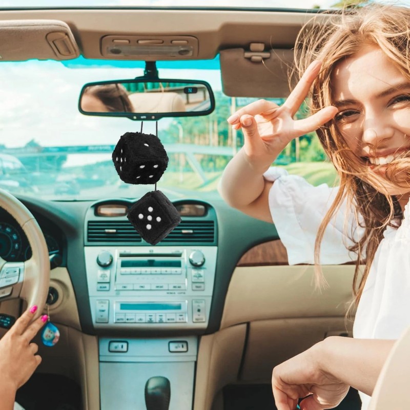 Brand: DIVINA VITAE Fuzzy Dice for Car Mirror, Pair of