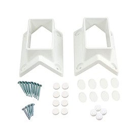 Plum Fittings 2" x 3 1/2" 45 Degree Handrail Vinyl Bracket Kit | Vinyl Fence Brackets | Screws Included | White