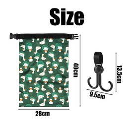 1 Nappy Storage Bag with Duck Pattern and 1 Pram Hook, Waterproof Storage Bag, Large Capacity Storage Bag, Portable Storage Bag