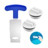 2 Pack 1.5" Threaded Pool Plugs with T-Wrench, Pool Jet