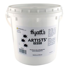 Hyatt's Artists’ Gesso Primer for Acrylic Painting | 1 Gallon (128 fl oz) White | Bulk Acrylic Gesso for Use in Canvas Prep by Artists | Made in the USA