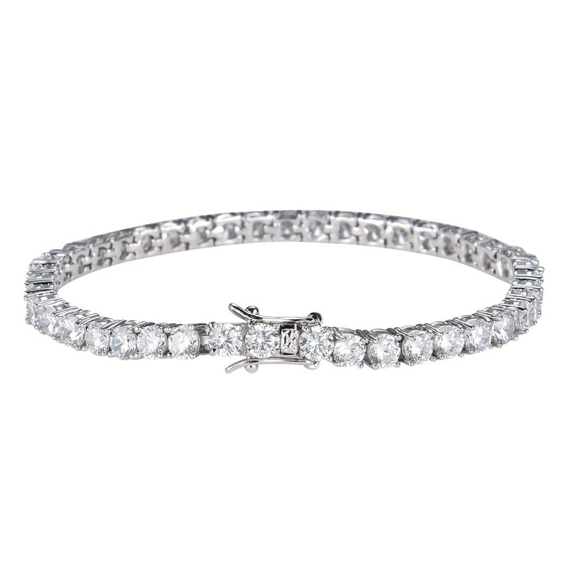 [3MNSCD] 7" 3 Color Gold Plated Tennis Bracelet Women Jewelry