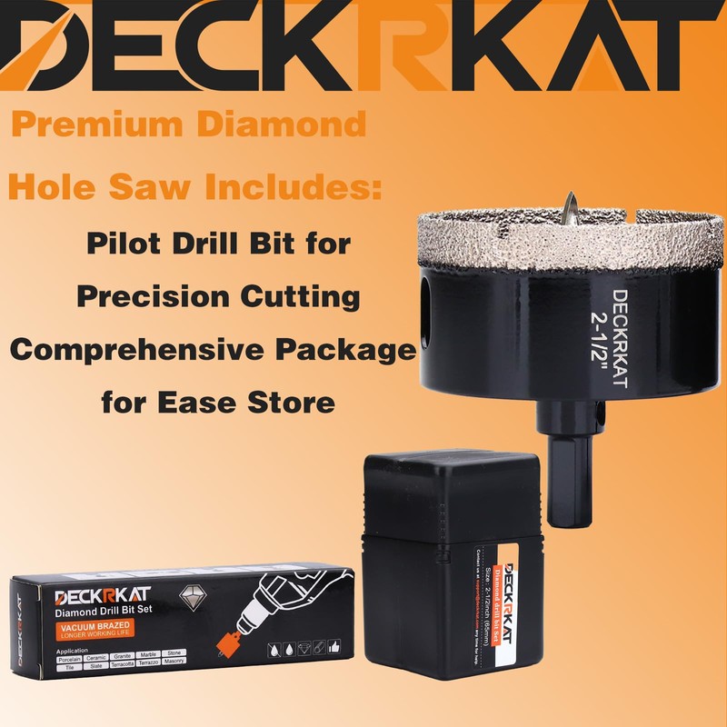 2-1/2 Inch Diamond Hole-Saw Bits with Pilot Drill Bit -