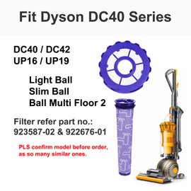 Portek - Juego de filtros diseñado para Dyson DC40 DC42 UP16 UP19 bola delgada ligera multi piso 2 aspiradoras verticales, filtros HEPA pre y post motor
