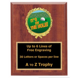 Trophies Golf Plaque Trophy 7x9 Wood Sports Golfing Tournament Awards Free Engraving