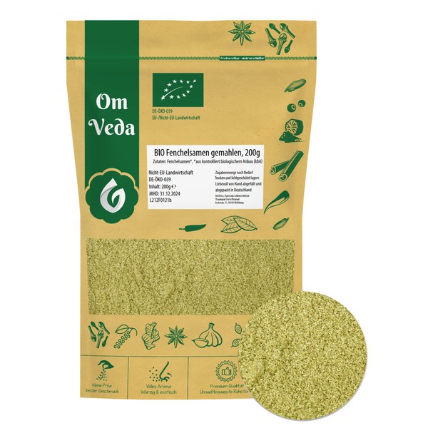 Organic Fennel Seeds Ground 200 g | Fennel Seeds Fennel