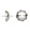Platinum Bead Cap, 100 Silver Plated Brass 8x3mm Scalloped to