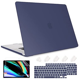 May Chen Compatible with New MacBook Air 13 inch Case 2021 2022 Model: M1 A2337 A2179 A1932, Plastic Hard Shell Case for MacBook Air 13 inch & Retina Display Fits Touch ID 2018-2020 Release,Navy Blue