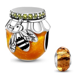 HappyStar Charms Pendant, 925 Silver for Bracelets, Red Charm Pendants, Beads Charms, Compatible with European Bracelets and Necklaces for Women, Sterling Silver