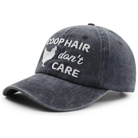 Chicken Gifts for Women Men, Coop Hair Don't Care Chicken Hat, Funny Chicken Decor Baseball Cap, Birthday Gifts for Dad Mom Friend Farmer Chick Lovers Black