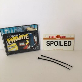 NEW Mini License Plate and Frame Bike Bicycle California SPOILED Beach Cruiser