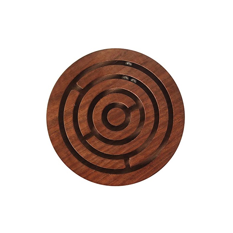 Wooden Labyrinth Round – Exclusive Puzzle Game Made of Rosewood