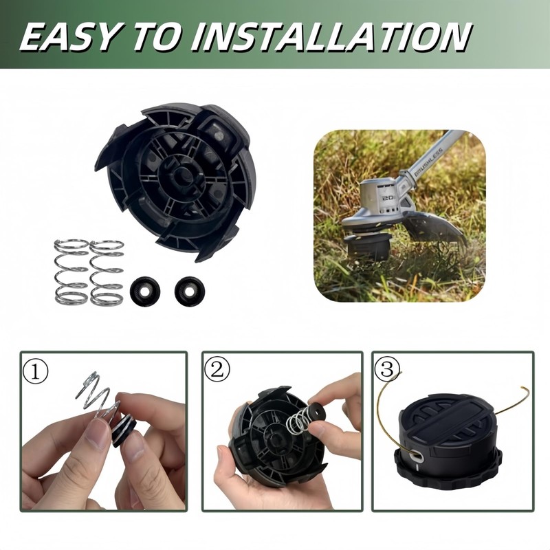 Ryzljss DWO1DT995 Weed Trimmer Head Replacement Cap & Spring Compatible