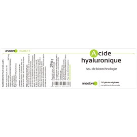 Biotechnological hyaluronic acid * 100 mg / 120 vegetable capsules * guaranteed purity at least 90 %
