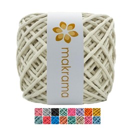 MAKRAMA Hilaza de Algodón 4mm Macramé 500g Colores (Crudo)