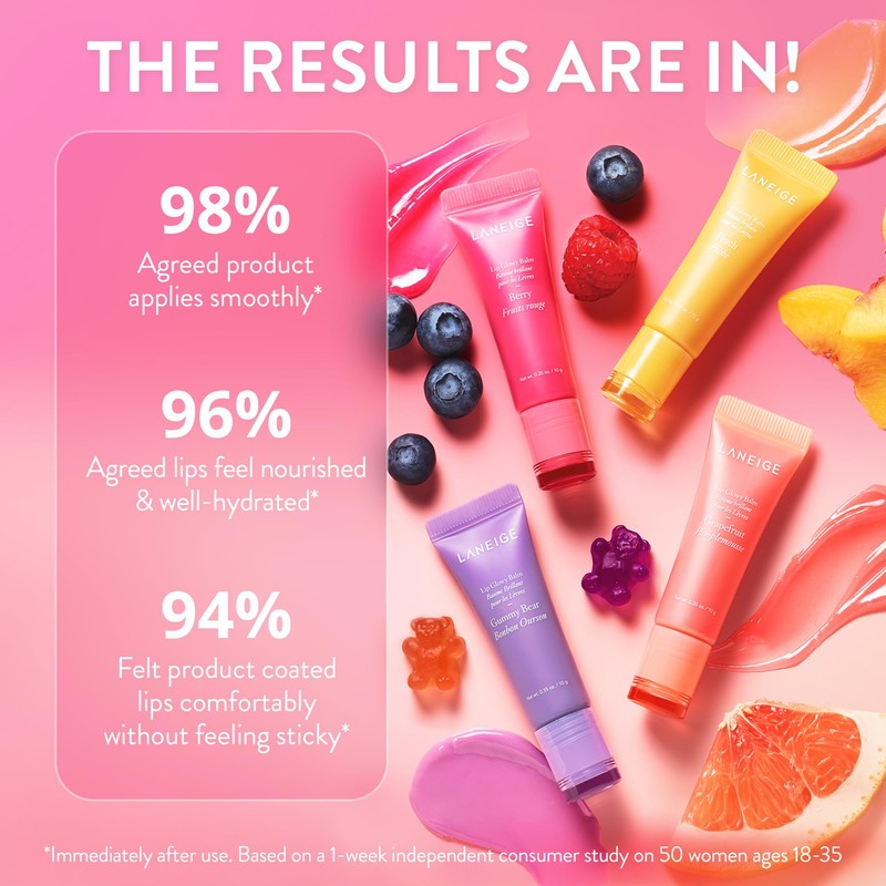 LANEIGE Lip Glowy Balm, Peach: Sheer Tinted Lip Moisturizer with