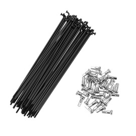 A ABSOPRO Bike Bicycle Spokes 14G 135MM Mountain Bike Spokes Steel Black 36Pcs