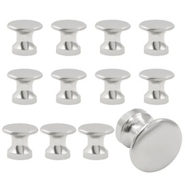 Hitefu 12PCS Chrome Mini Cabinet Drawer Knobs, 11.5mm Metal Dresser Drawer Handles, Small Knobs for Jewelry Box, Gift Case (Silver)