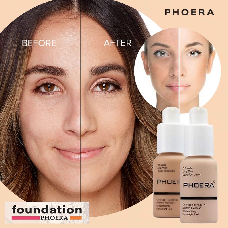 Phoera Foundation Full Coverage Makeup Set - Contains Nude &