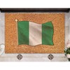 DecStic Flagpole with Nigeria Flag Coir Mat Rustic Festival Flags