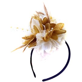 Caprilite Gold and Cream Fascinator on Headband for Ascot Weddings