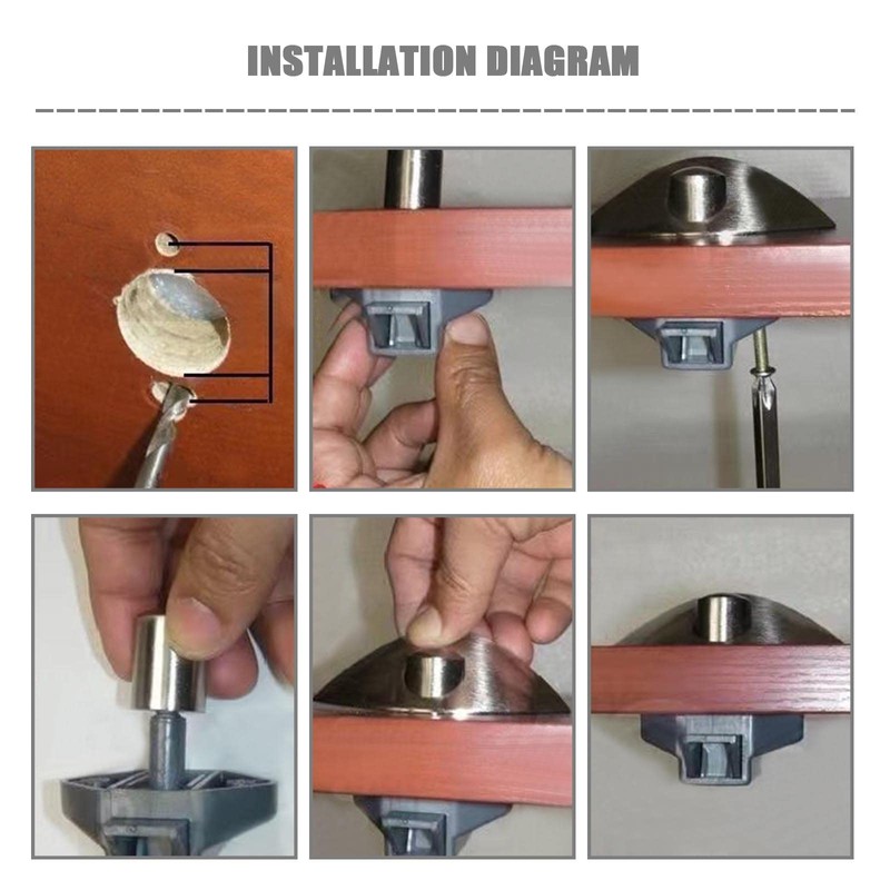 EMSea Pack of 2 Half Moon Push Button Door Catch