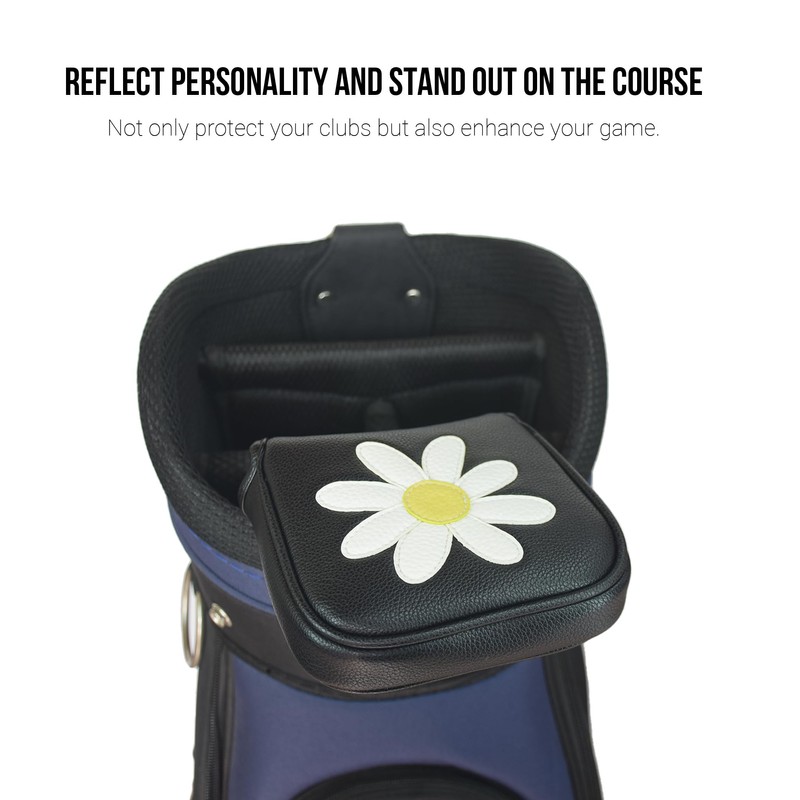Daisy PU Leather Golf Club Square Mallet Putter Covers Protector