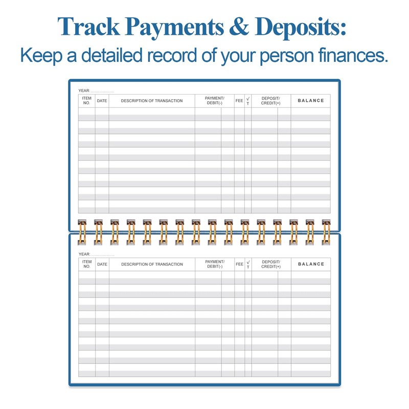 Check Registers for Personal Checkbook - A6 Blank Ledger Transaction