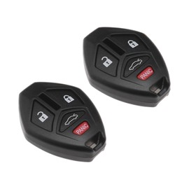 The Lord of the Tools 2Pcs Car Remote Control Key Shell Without Embryo Replacement Key Shell 3+1 Button Red Horn Button Compatible with Mitsubishi Lancer Outlander