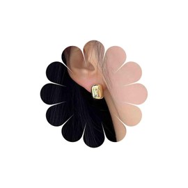 Inateannal Chunky Square Stud Earrings Golden Thick Square Earrings Small Square Hoop Earrings Huggie Earrings Chunky Wide Square Earrings Minimalist Geometric Stud Earrings, Zinc