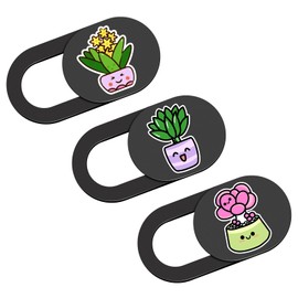 HKDGYHON Laptop Camera Cover Slide, 0.02 Inch Ultra Thin Cute Flower Computer Camera Cover Slide, Camera Covers for Laptops MacBook Pro Smartphone Mac PC Tablet, Webcam Cover Protect Visual Privacy