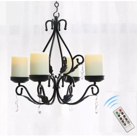 Unbranded 3-in-1 Chandelier with 4 Battery Operated LED Candles Remote,Gazebo/