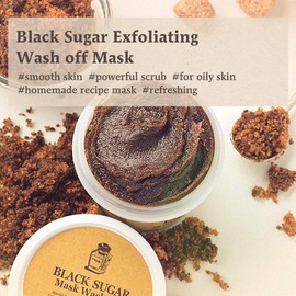 SKIN FOOD Black Sugar Exfoliating Scrub Mask Wash Off 3.52 fl. oz.(100g) - Sugar Face Scrub to Hydrate and Nourish the Skin - Facial Mask Wash Off Sugar Scrub
