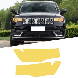 Agulier Compatible with Grand Cherokee 2014-2020,48% Yellow Headlight Vinyl Tint Film Pre-Cut Overlay Wrap Cover for Jeep,Exterior Accessories