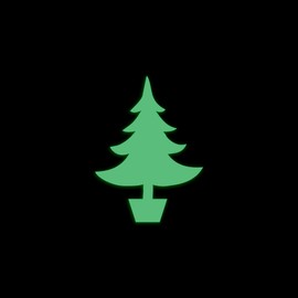 Christmas Holiday Winter Silhouette Christmas Tree Glow in The Dark Sticker Decal for Phone Tablet Laptop Car Truck Window | 4" Sticker | Green