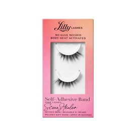 Lilly Lashes Pestañas autoadhesivas (medias pestañas), sin pegamento, se activan con el calor corporal, reutilizables, hasta 5 veces más grandes, fáci